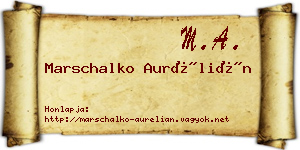 Marschalko Aurélián névjegykártya